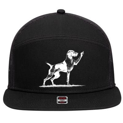 Rude Pointer Dog Asshole German Shorthaired Pointer Dog 7 Panel Mesh Trucker Snapback Hat
