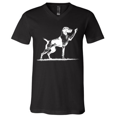 Rude Pointer Dog Asshole German Shorthaired Pointer Dog V-Neck T-Shirt