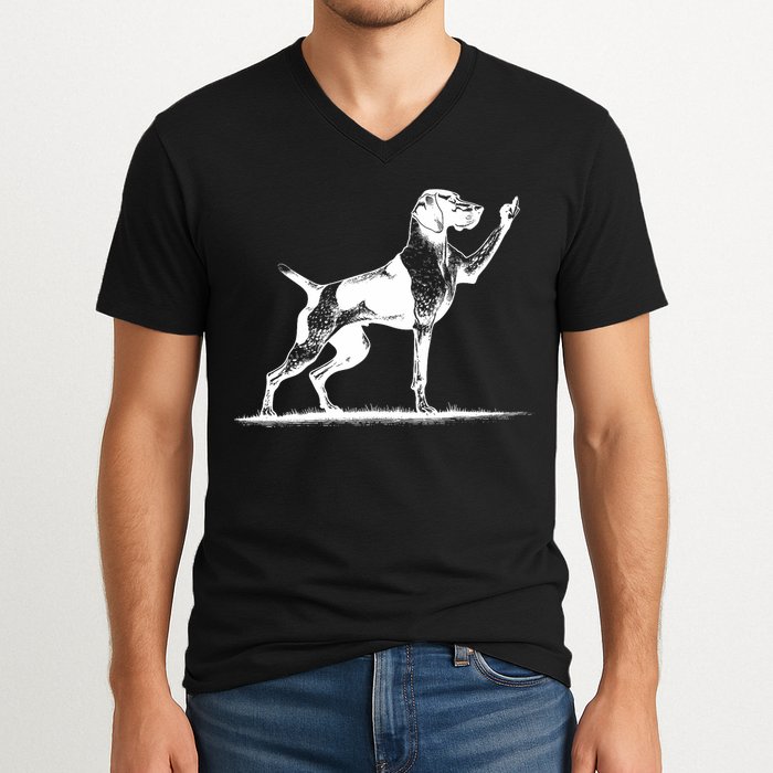 Rude Pointer Dog Asshole German Shorthaired Pointer Dog V-Neck T-Shirt