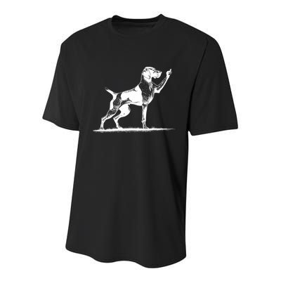 Rude Pointer Dog Asshole German Shorthaired Pointer Dog Youth Performance Sprint T-Shirt