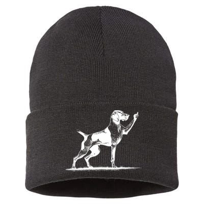 Rude Pointer Dog Asshole German Shorthaired Pointer Dog Sustainable Knit Beanie