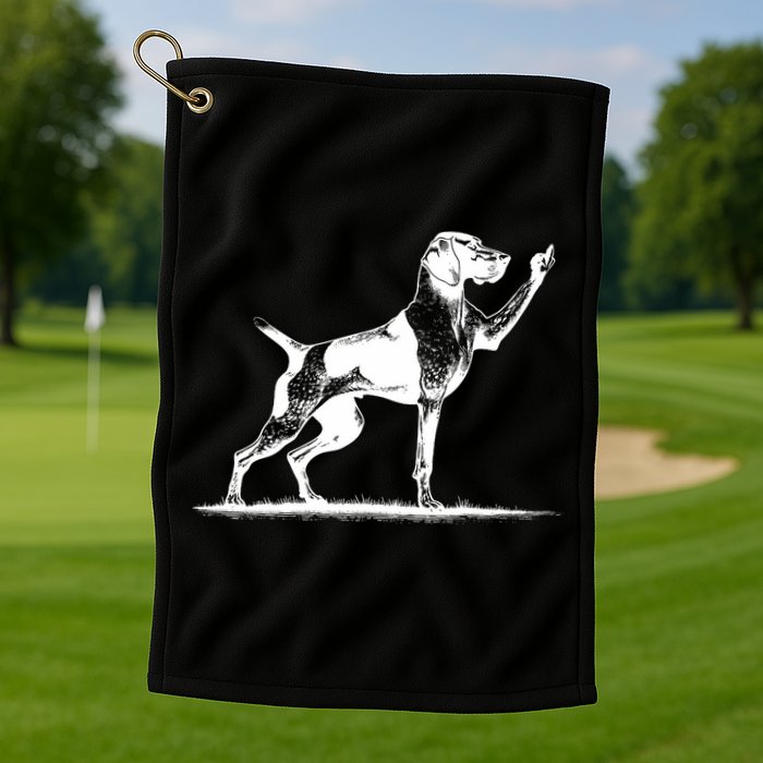 Rude Pointer Dog Asshole German Shorthaired Pointer Dog Golf Towel