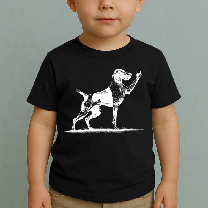 Rude Pointer Dog Asshole German Shorthaired Pointer Dog Toddler T-Shirt