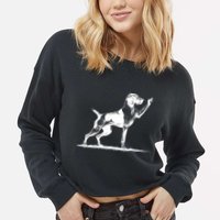 Rude Pointer Dog Asshole German Shorthaired Pointer Dog Cropped Pullover Crew