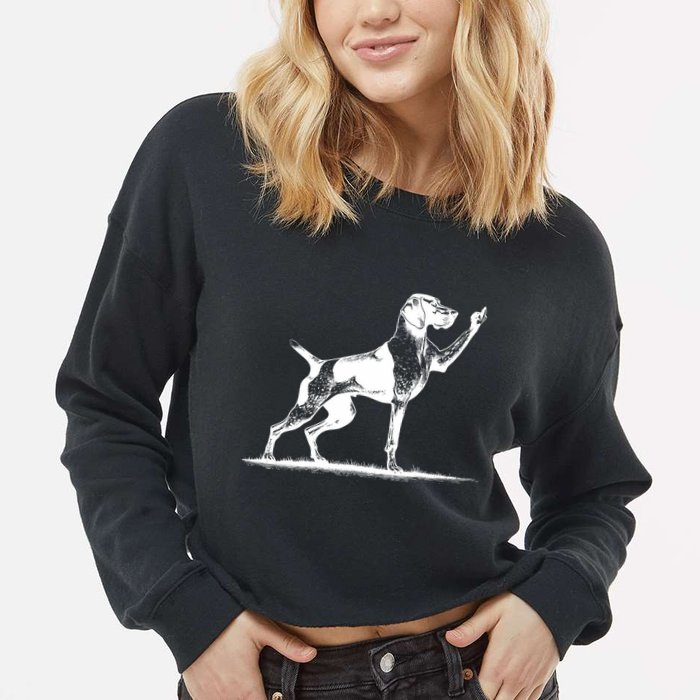 Rude Pointer Dog Asshole German Shorthaired Pointer Dog Cropped Pullover Crew