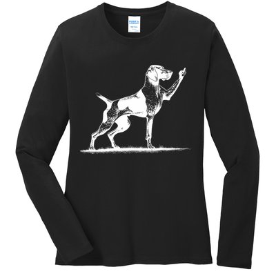 Rude Pointer Dog Asshole German Shorthaired Pointer Dog Ladies Long Sleeve Shirt