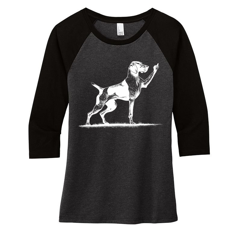 Rude Pointer Dog Asshole German Shorthaired Pointer Dog Women's Tri-Blend 3/4-Sleeve Raglan Shirt