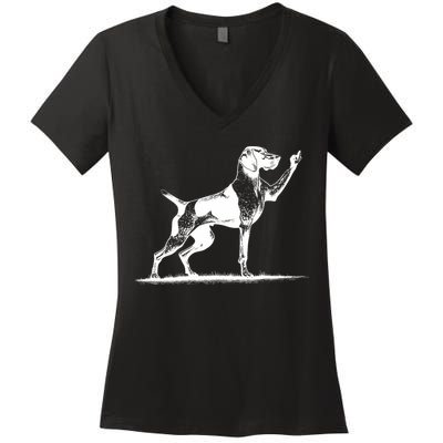 Rude Pointer Dog Asshole German Shorthaired Pointer Dog Women's V-Neck T-Shirt