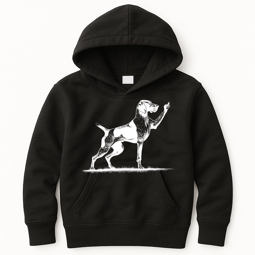 Rude Pointer Dog Asshole German Shorthaired Pointer Dog Kids Hoodie