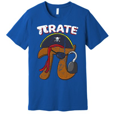 Retro Pi Day Pirate Fun Pi Symbol Graphic Art Math Lover Funny Gift Premium T-Shirt