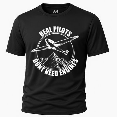 Real Pilots Dont Need Engines Glider Pilot Gift Cooling Performance Crew T-Shirt