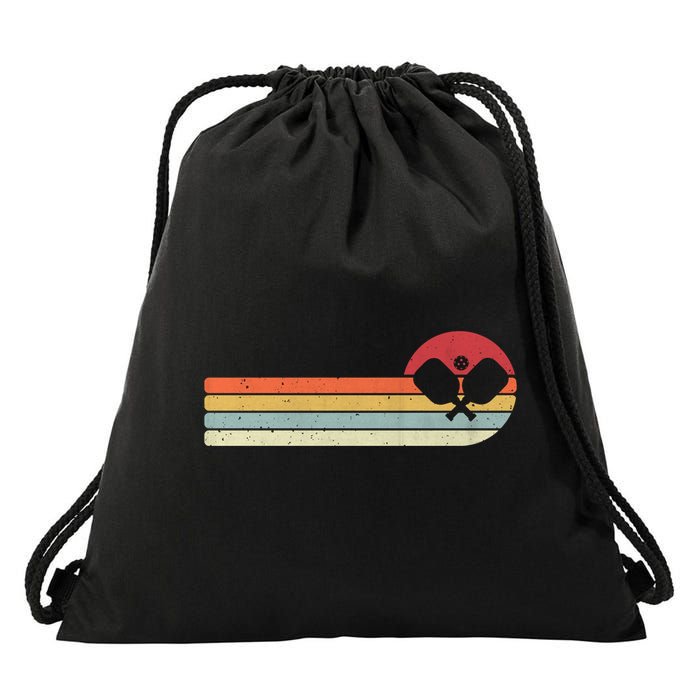 Retro Pickleball Design For Passionate Pickleball Players Gift Drawstring Bag