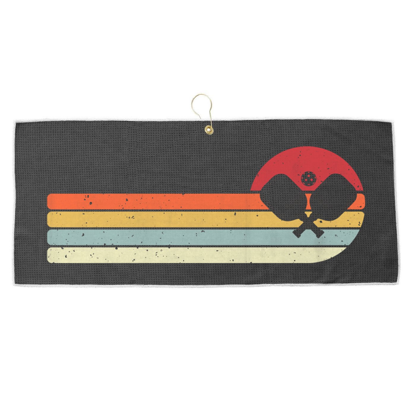 Retro Pickleball Design For Passionate Pickleball Players Gift Large Microfiber Waffle Golf Towel