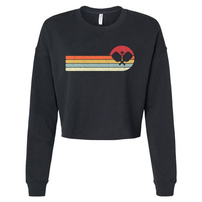Retro Pickleball Design For Passionate Pickleball Players Gift Cropped Pullover Crew