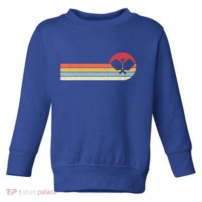 Retro Pickleball Design For Passionate Pickleball Players Gift Toddler Sweatshirt
