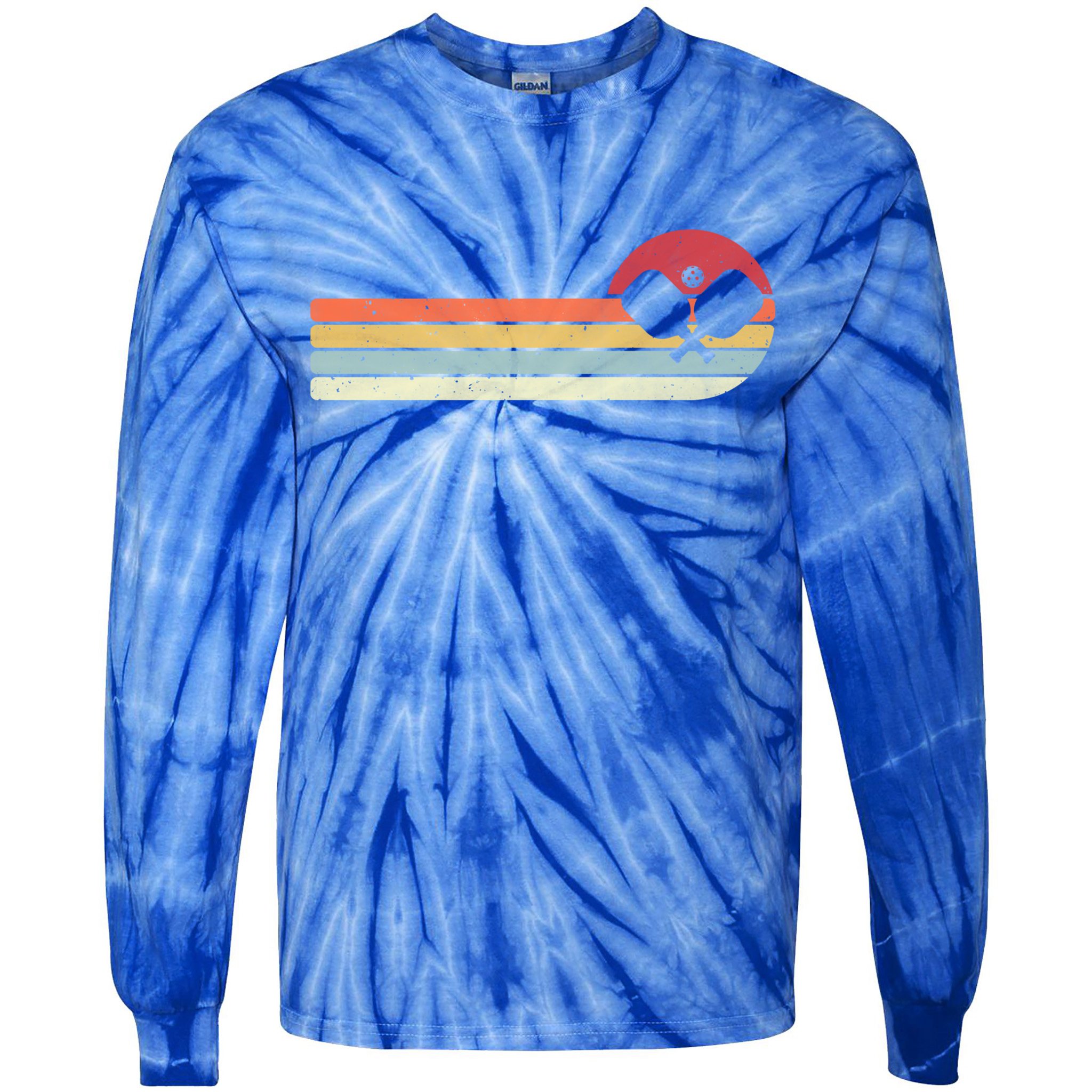 Retro Pickleball Design For Passionate Pickleball Players Gift Tie-Dye Long Sleeve Shirt