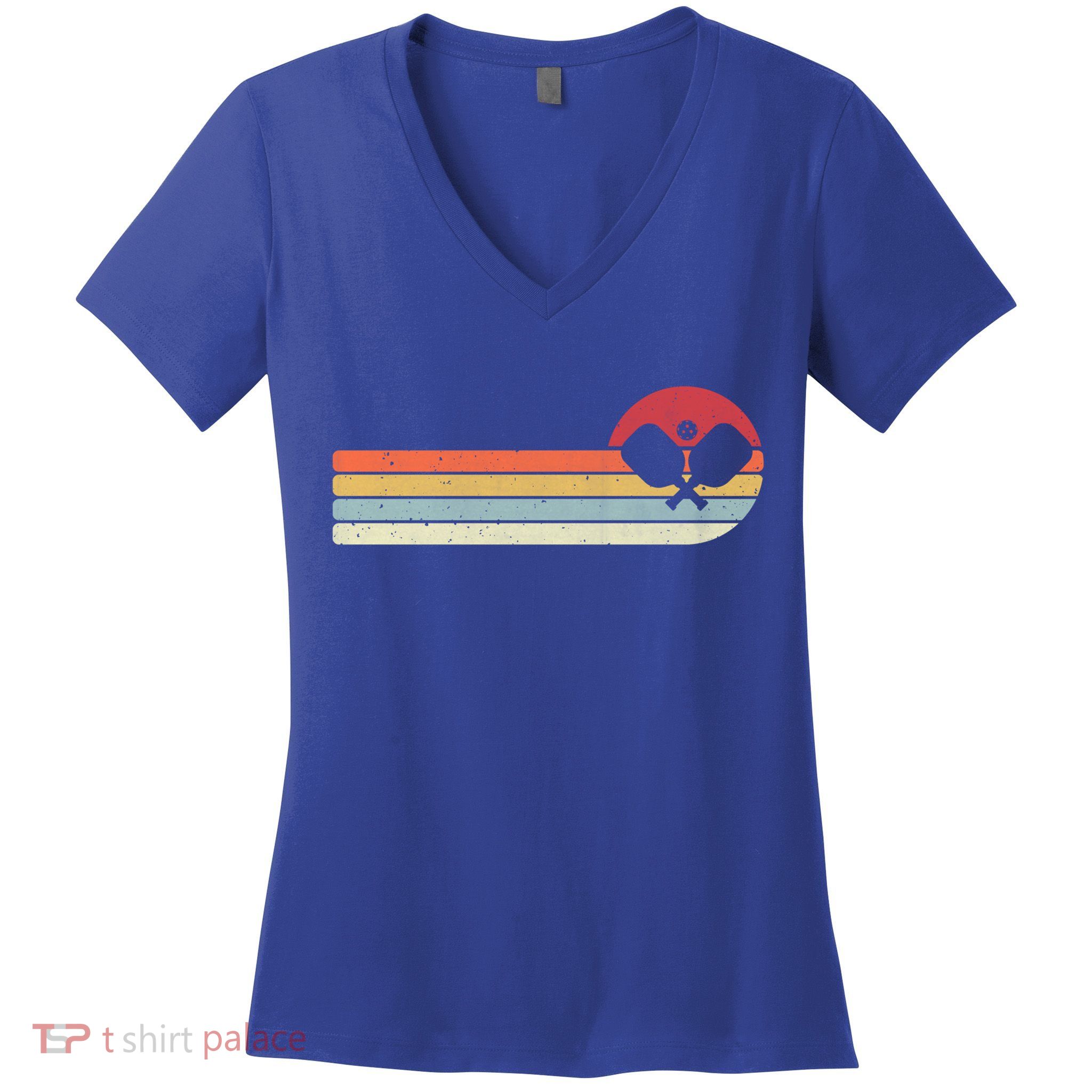 Retro Pickleball Design For Passionate Pickleball Players Gift Women's V-Neck T-Shirt