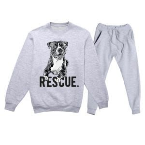 Rescue Pitbull Drawing Dog Mom Adopt Dont Shop Mama Gift Premium Crewneck Sweatsuit Set