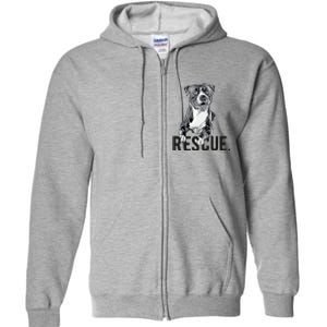 Rescue Pitbull Drawing Dog Mom Adopt Dont Shop Mama Gift Full Zip Hoodie