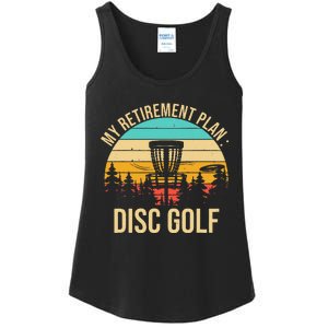 retirement plan disc golf funny disc golfing golfer frolfing Ladies Essential Tank