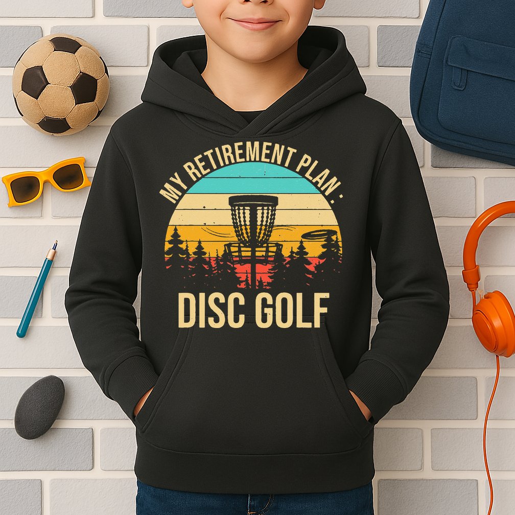 retirement plan disc golf funny disc golfing golfer frolfing Kids Hoodie