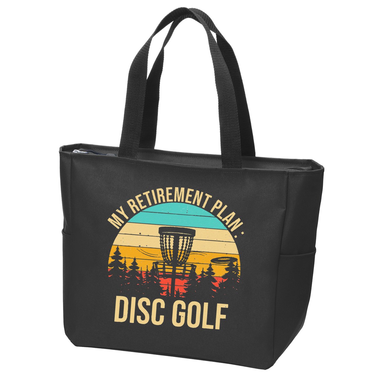 retirement plan disc golf funny disc golfing golfer frolfing Zip Tote Bag