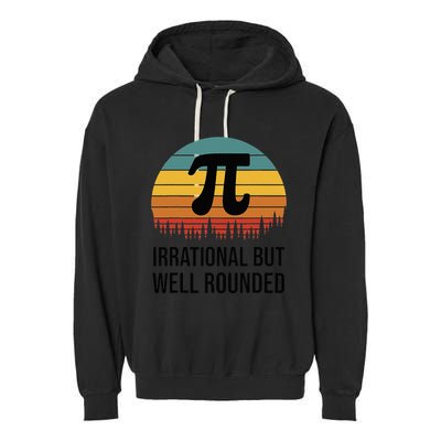 Retro Pi Day Funny Math Equation Irrational But Well Rounded Garment-Dyed Fleece Hoodie