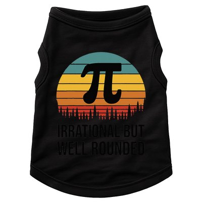 Retro Pi Day Funny Math Equation Irrational But Well Rounded Doggie Tank