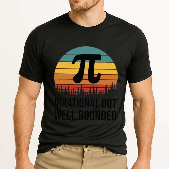 Retro Pi Day Funny Math Equation Irrational But Well Rounded Performance Shirt