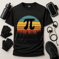 Retro Pi Day Funny Math Equation Irrational But Well Rounded Performance Shirt