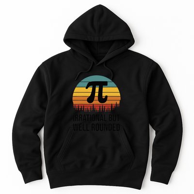 Retro Pi Day Funny Math Equation Irrational But Well Rounded Hoodie