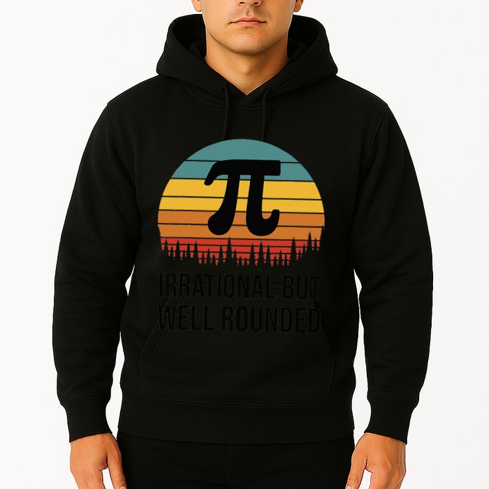 Retro Pi Day Funny Math Equation Irrational But Well Rounded Hoodie