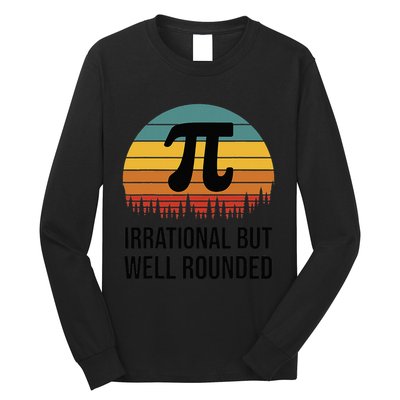 Retro Pi Day Funny Math Equation Irrational But Well Rounded Long Sleeve Shirt