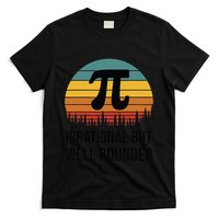 Retro Pi Day Funny Math Equation Irrational But Well Rounded T-Shirt