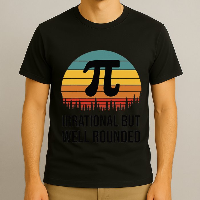 Retro Pi Day Funny Math Equation Irrational But Well Rounded T-Shirt