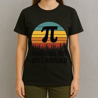 Retro Pi Day Funny Math Equation Irrational But Well Rounded T-Shirt
