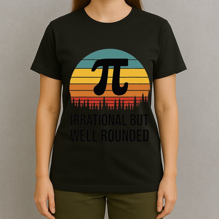 Retro Pi Day Funny Math Equation Irrational But Well Rounded T-Shirt