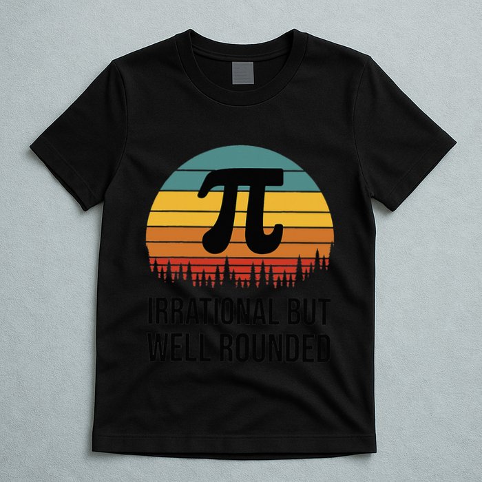 Retro Pi Day Funny Math Equation Irrational But Well Rounded T-Shirt