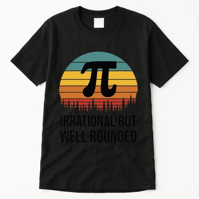 Retro Pi Day Funny Math Equation Irrational But Well Rounded Tall T-Shirt