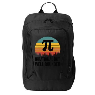 Retro Pi Day Funny Math Equation Irrational But Well Rounded City Backpack