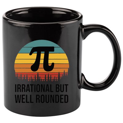 Retro Pi Day Funny Math Equation Irrational But Well Rounded 11oz C Handle Ceramic Mug