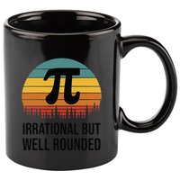 Retro Pi Day Funny Math Equation Irrational But Well Rounded 11oz C Handle Ceramic Mug