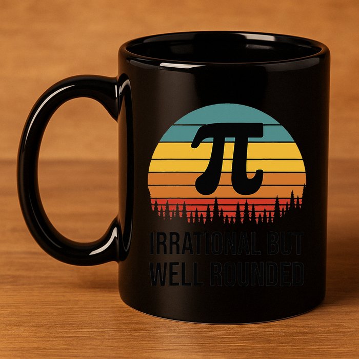Retro Pi Day Funny Math Equation Irrational But Well Rounded 11oz C Handle Ceramic Mug