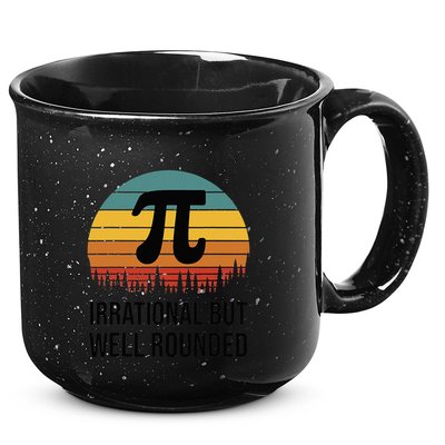 Retro Pi Day Funny Math Equation Irrational But Well Rounded 15oz Campfire Ceramic Mug