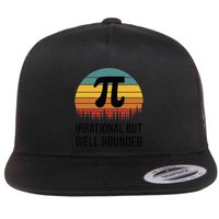 Retro Pi Day Funny Math Equation Irrational But Well Rounded Flatbill Hat
