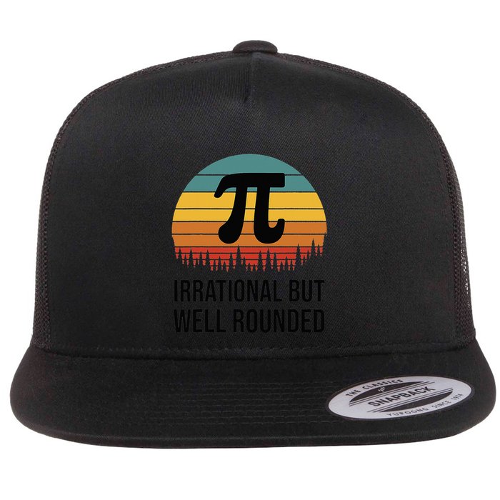 Retro Pi Day Funny Math Equation Irrational But Well Rounded Flatbill Hat