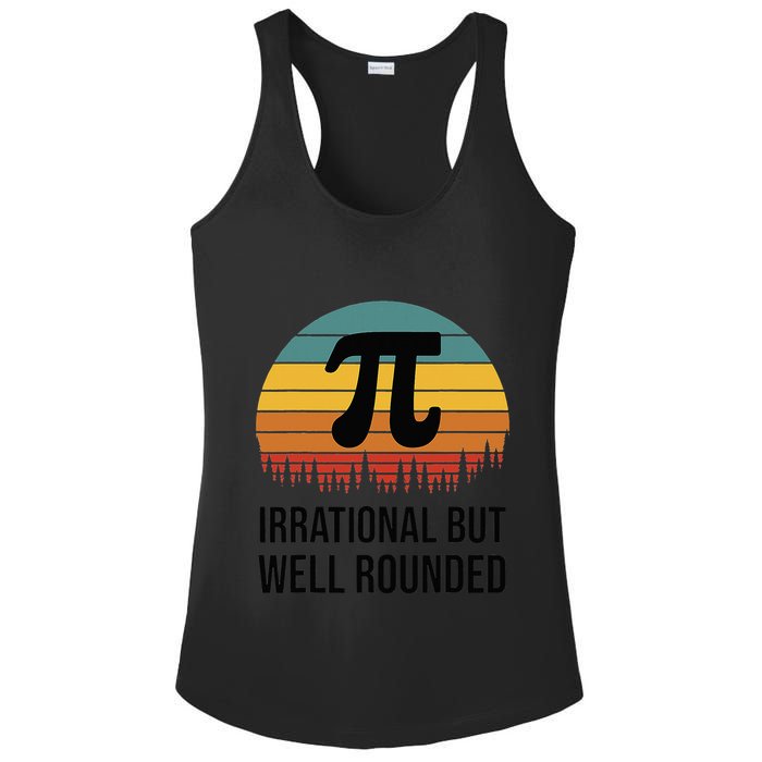 Retro Pi Day Funny Math Equation Irrational But Well Rounded Ladies PosiCharge Competitor Racerback Tank