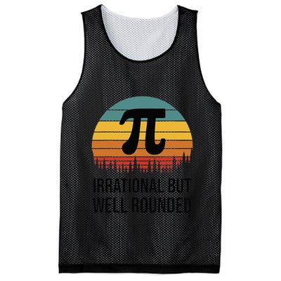 Retro Pi Day Funny Math Equation Irrational But Well Rounded Mesh Reversible Basketball Jersey Tank