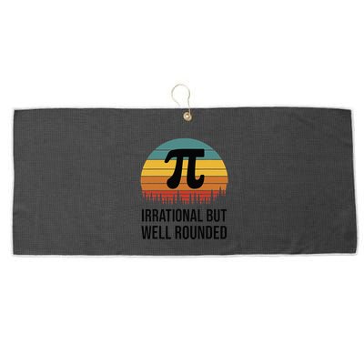 Retro Pi Day Funny Math Equation Irrational But Well Rounded Large Microfiber Waffle Golf Towel
