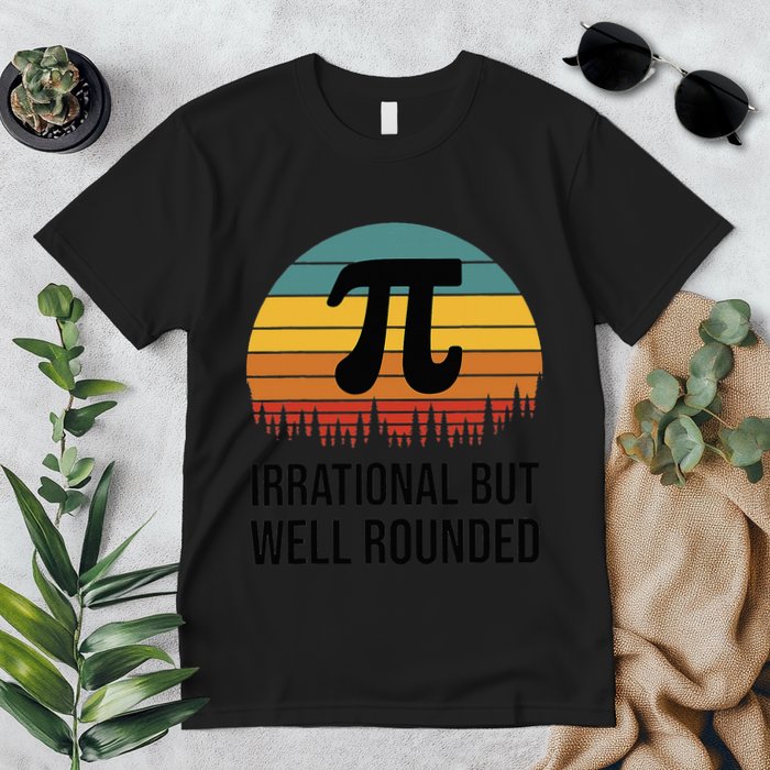 Retro Pi Day Funny Math Equation Irrational But Well Rounded Premium T-Shirt